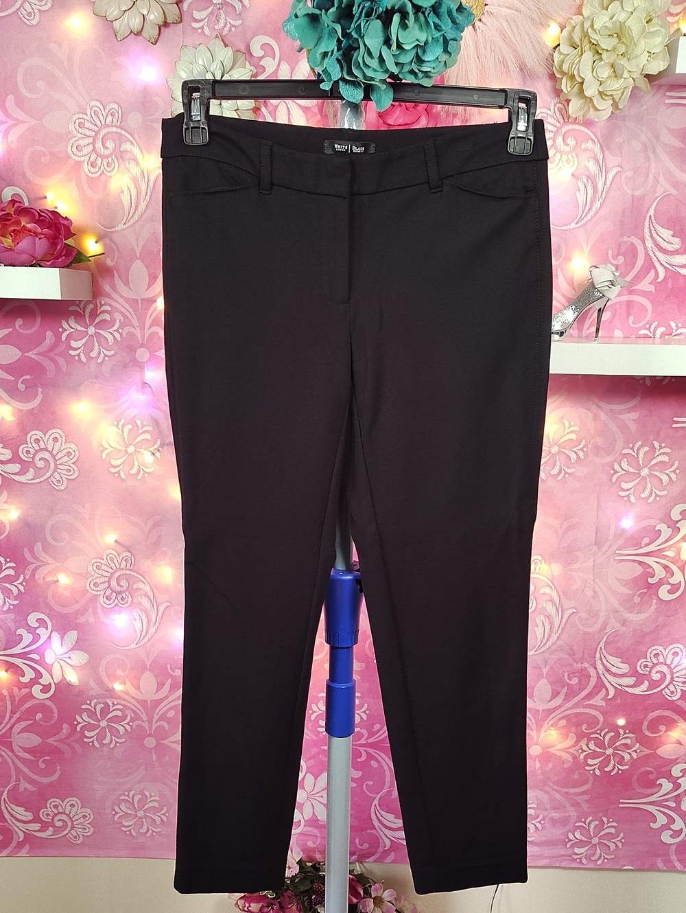 White House Black Market Black Slim Stretch Trousers